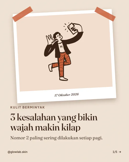 Slide cover kesalahan merawat kulit berminyak dengan ilustrasi