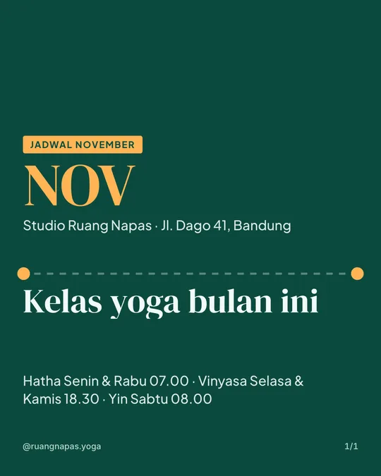 Slide jadwal kelas yoga format story